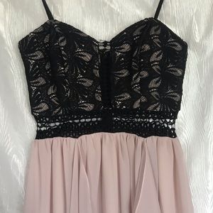 Formal Black and Pink Laced Dress